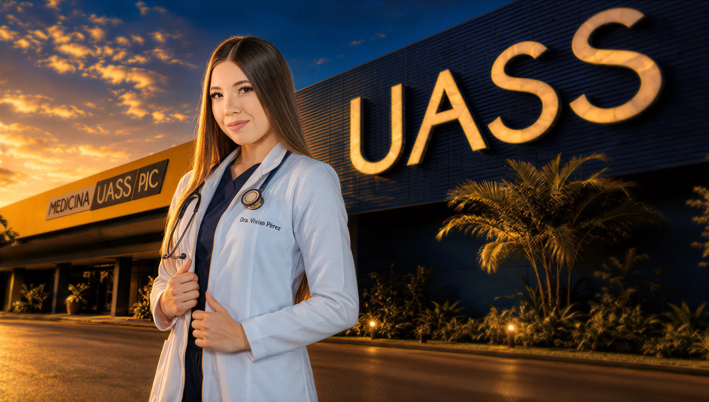 Doutora Vivian Pérez diante da sede da UASS-PJC